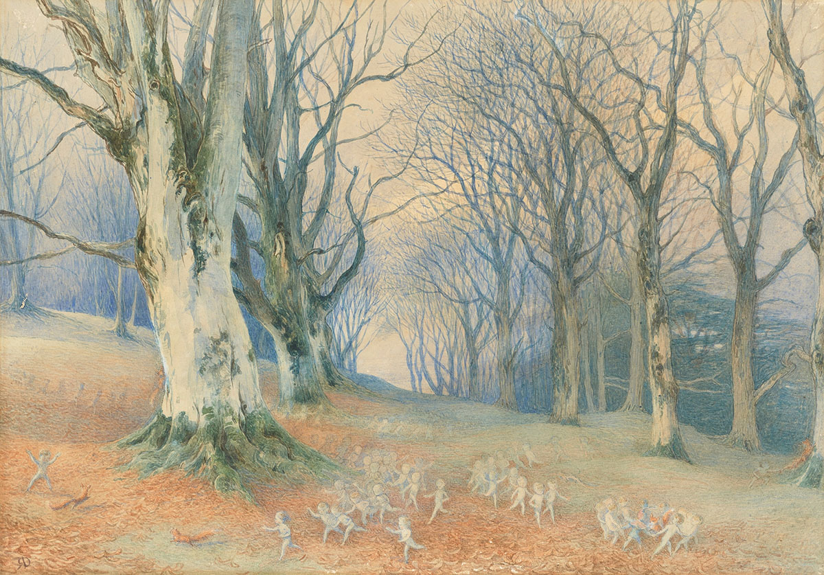 Fairies and squirrels in a forest, ca. 1824–1883, Richard Doyle