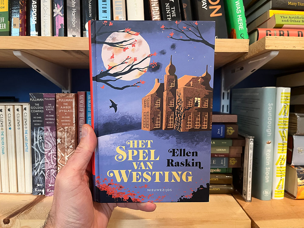 The cover of the Dutch edition of The Westing Game by Ellen Raskin.