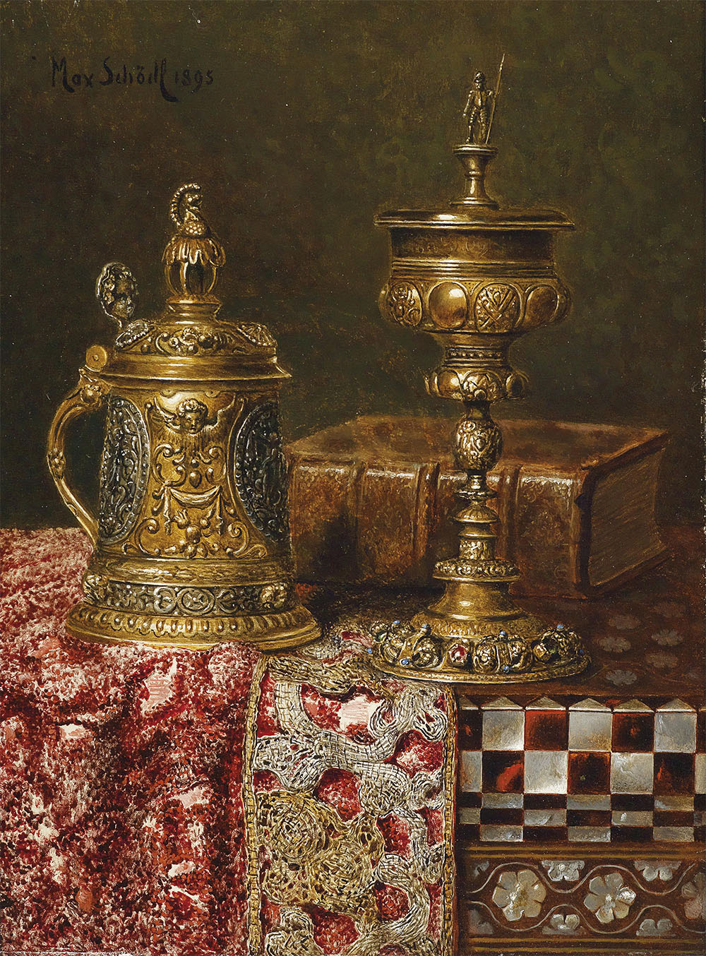 Still Life with Magnificent Vessels, 1893, Max Schödl
