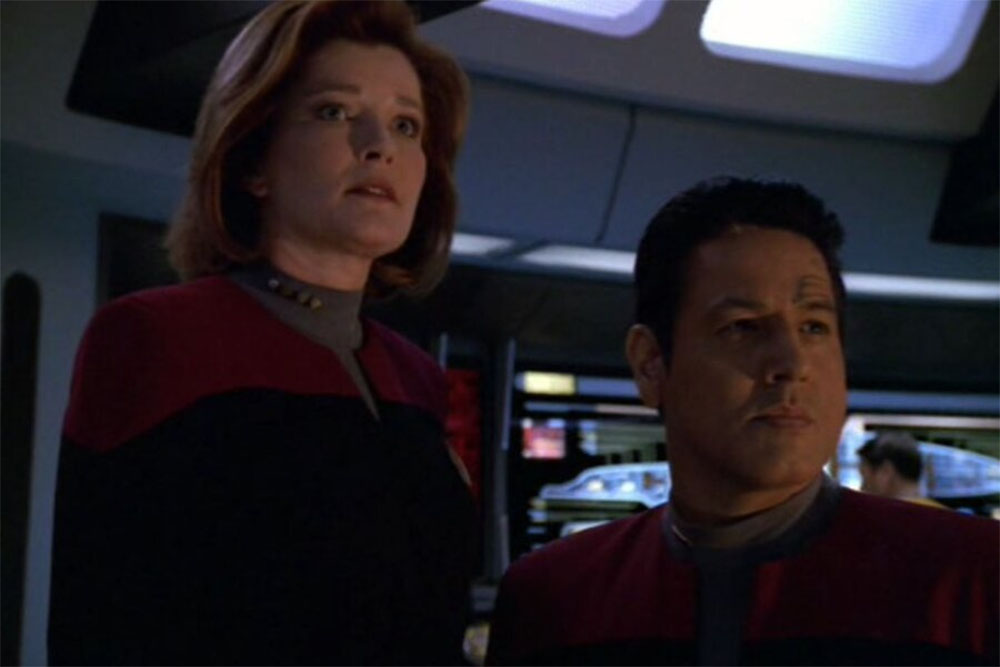 Kate Mulgrew and Fresno State graduate Robert Beltran